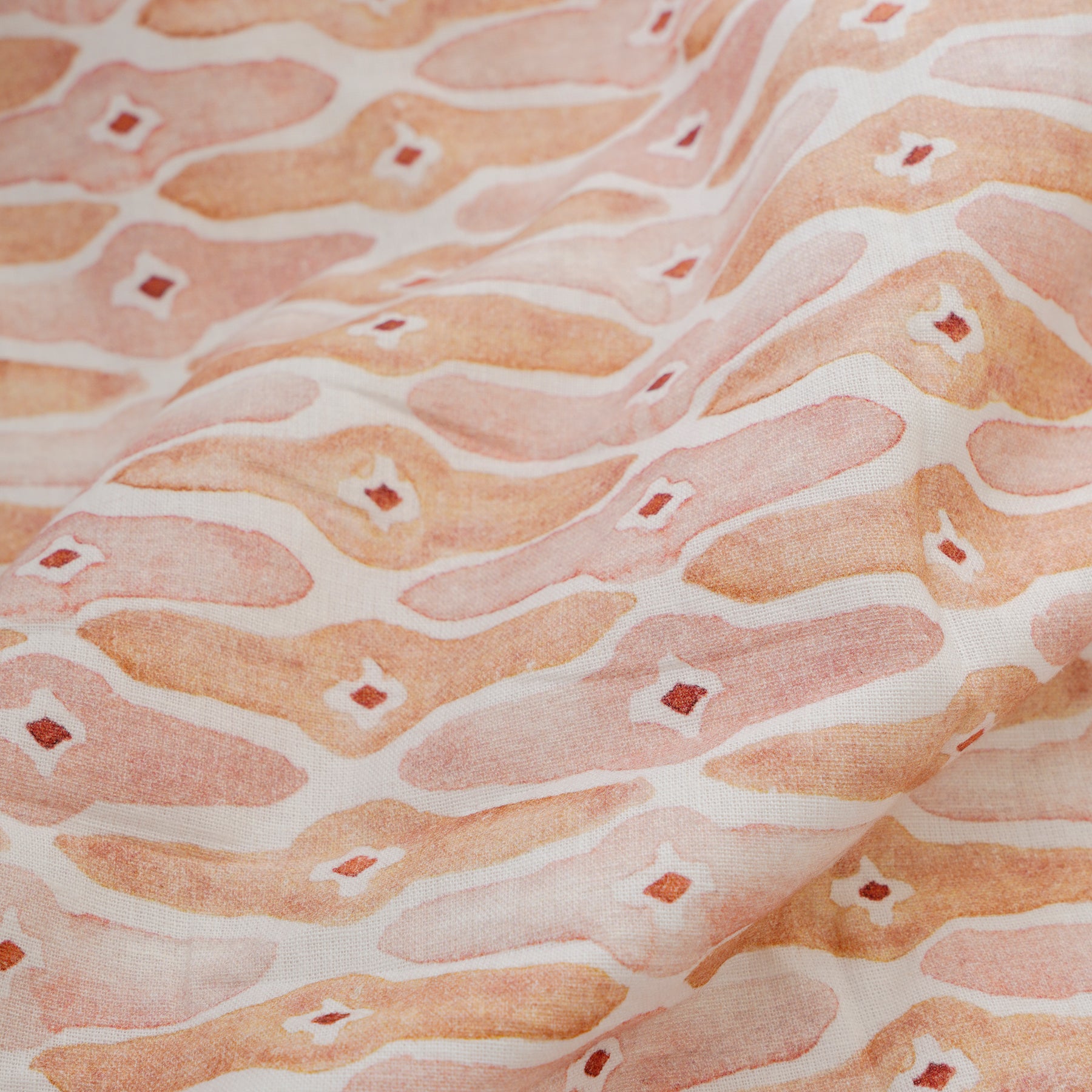 Mosaic Blush Linen Cotton Bedspread