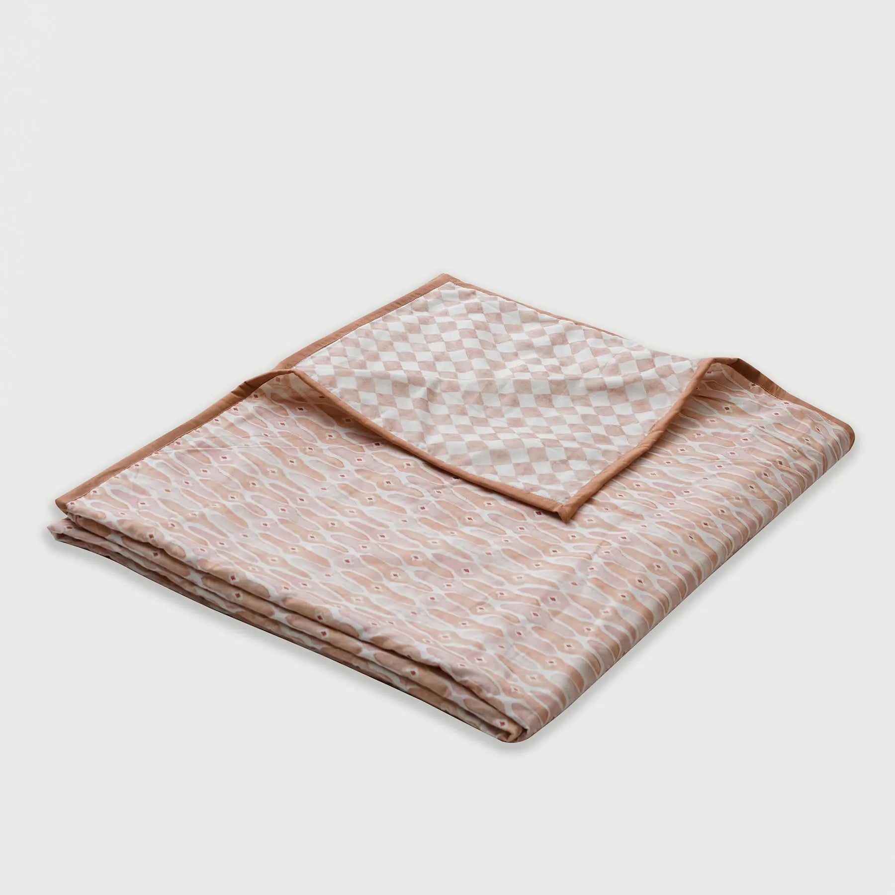 Checker Mosaic Blush Cotton Dohar SanctuaryLiving