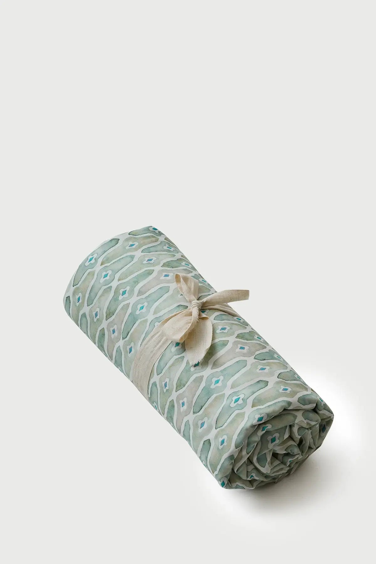 Checker Mosaic Green Cotton Dohar SanctuaryLiving