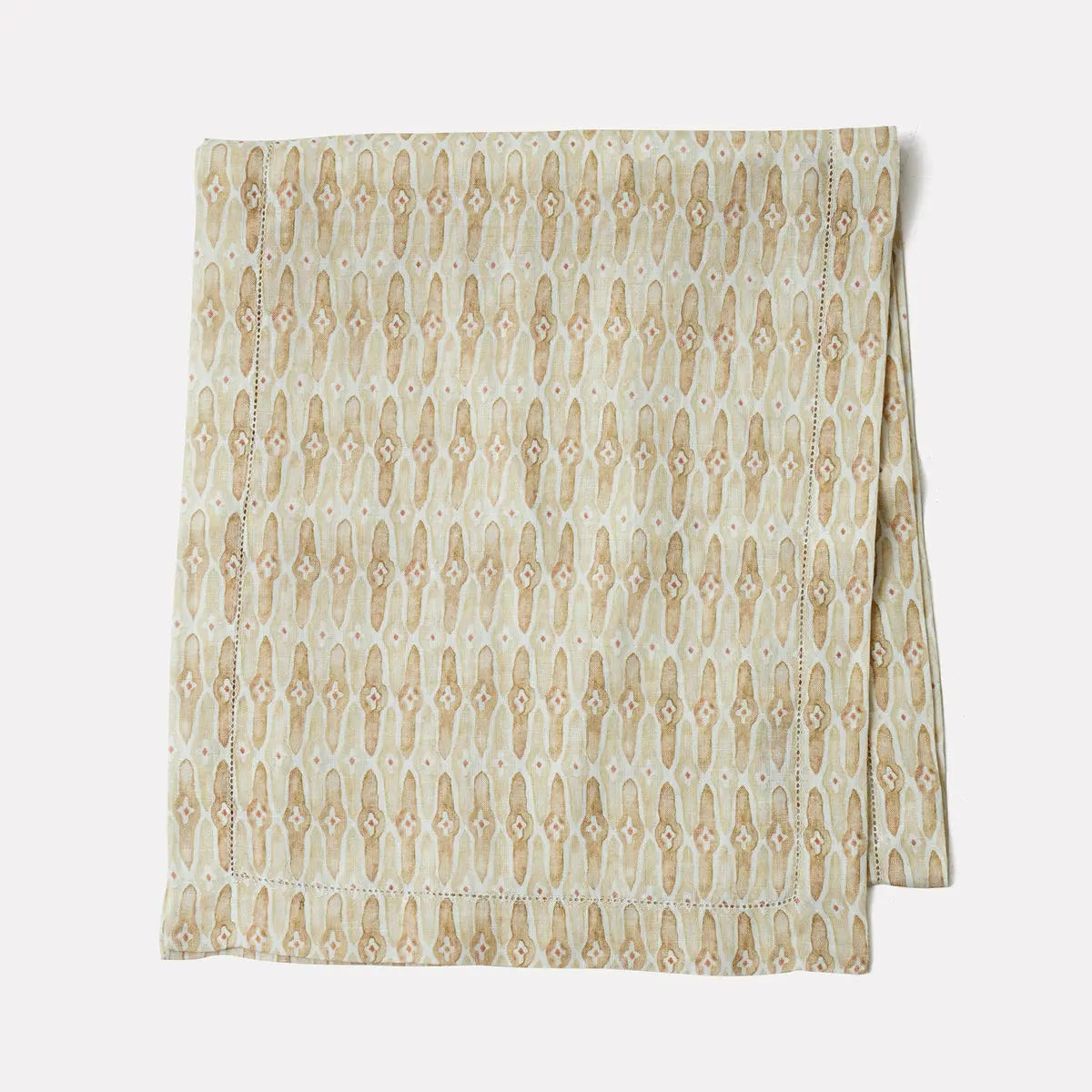 Mosaic Sand Linen Table Runner SanctuaryLiving