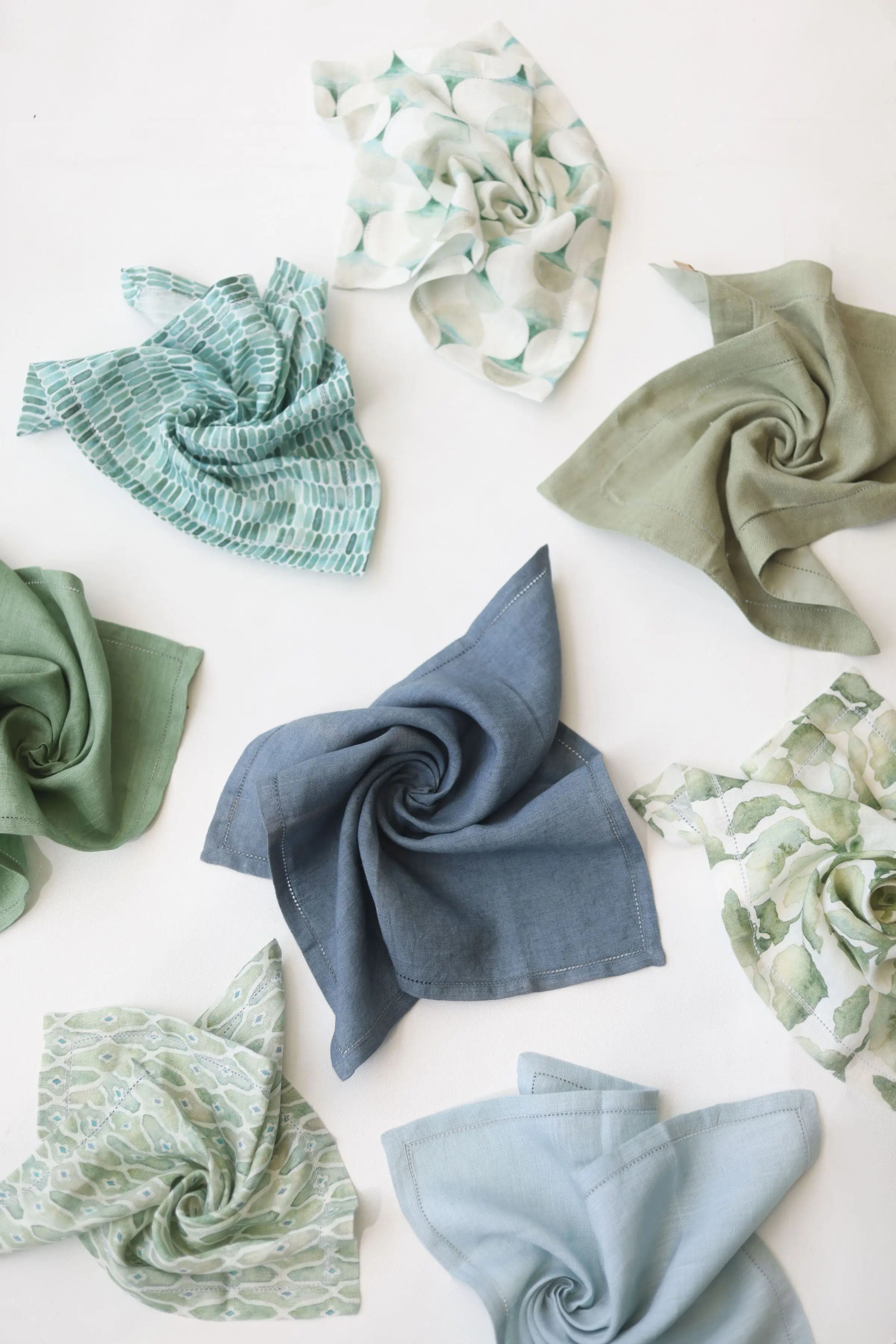 Speckle Teal Linen Table Napkins-Set of 2 SanctuaryLiving