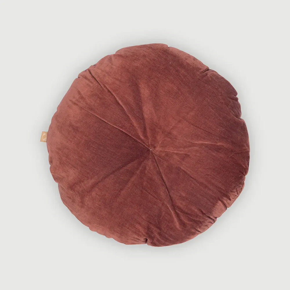 Cuddle Rhubarb Velvet Round Cushion