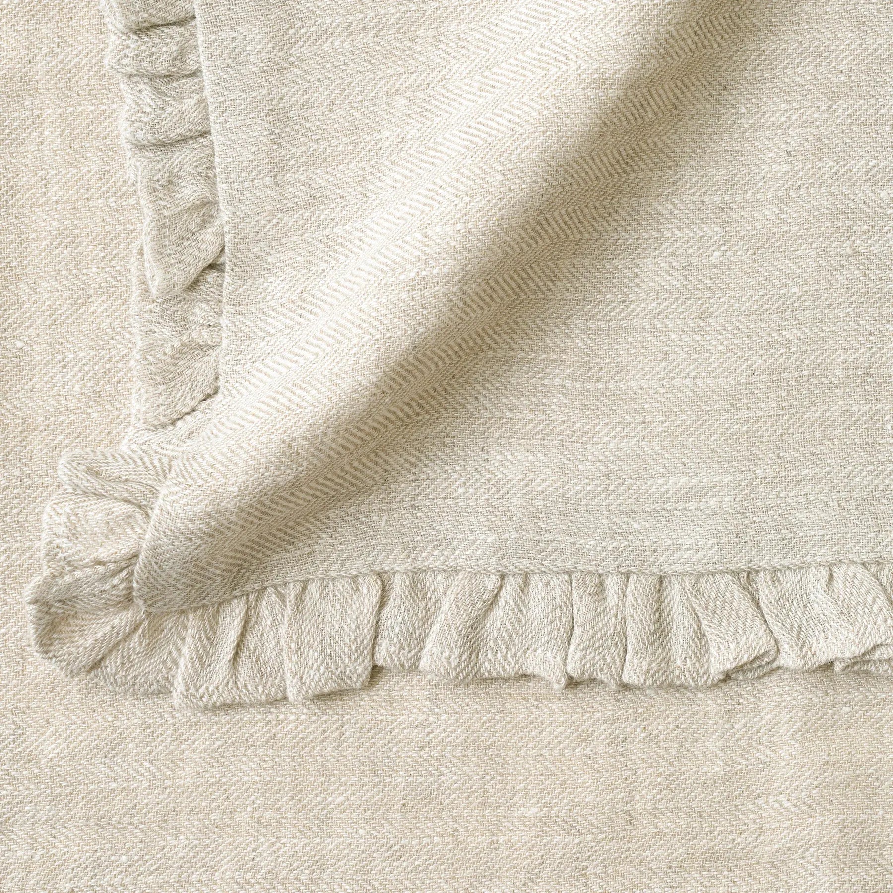 Herringbone Ruffle Oatmeal Table Mats-Set of 2 SanctuaryLiving