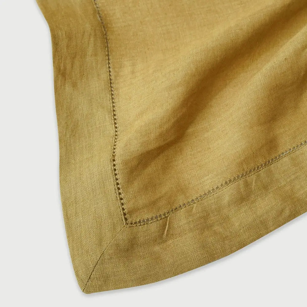 Ochre Linen Table Cover SanctuaryLiving