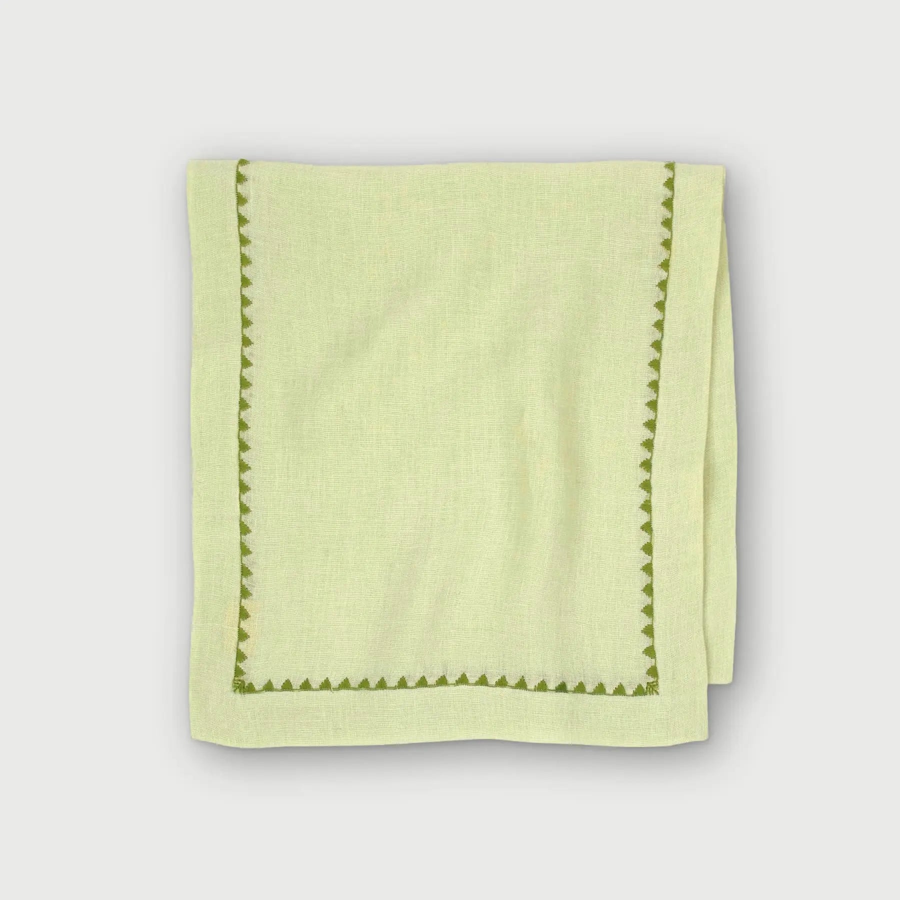 Mirage Pistachio Linen Table Runner SanctuaryLiving