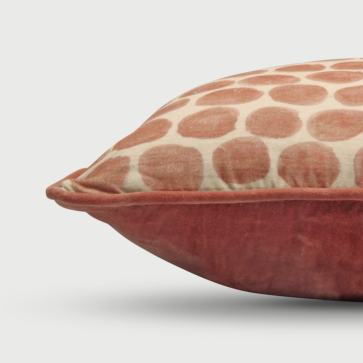 Polka Dot Rhubarb Velvet Cushion Cover