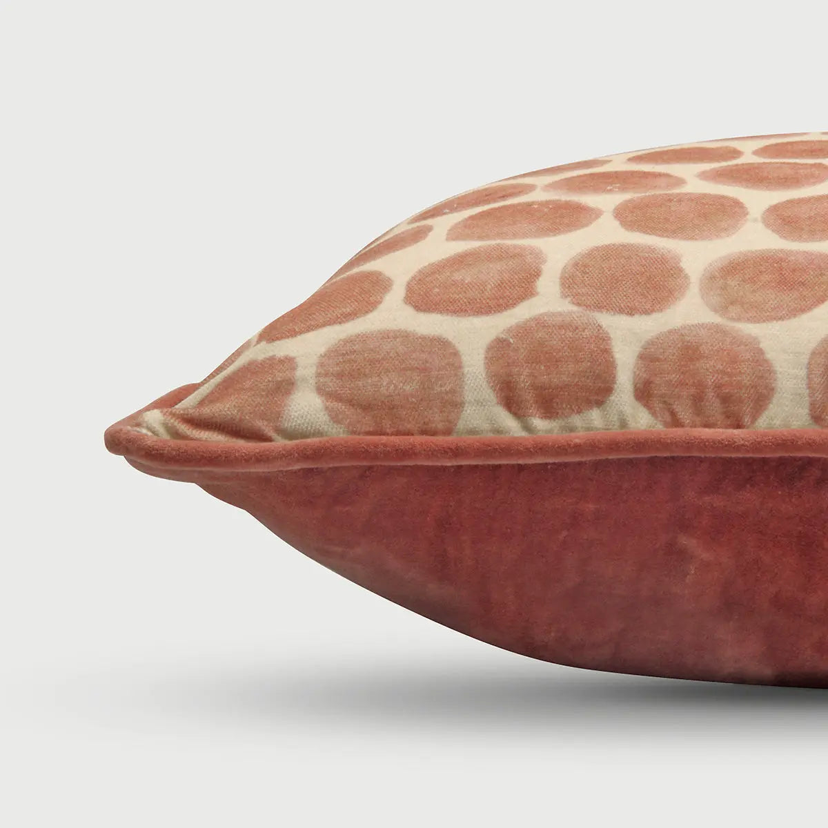 Polka Dot Rhubarb Velvet Cushion Cover SanctuaryLiving