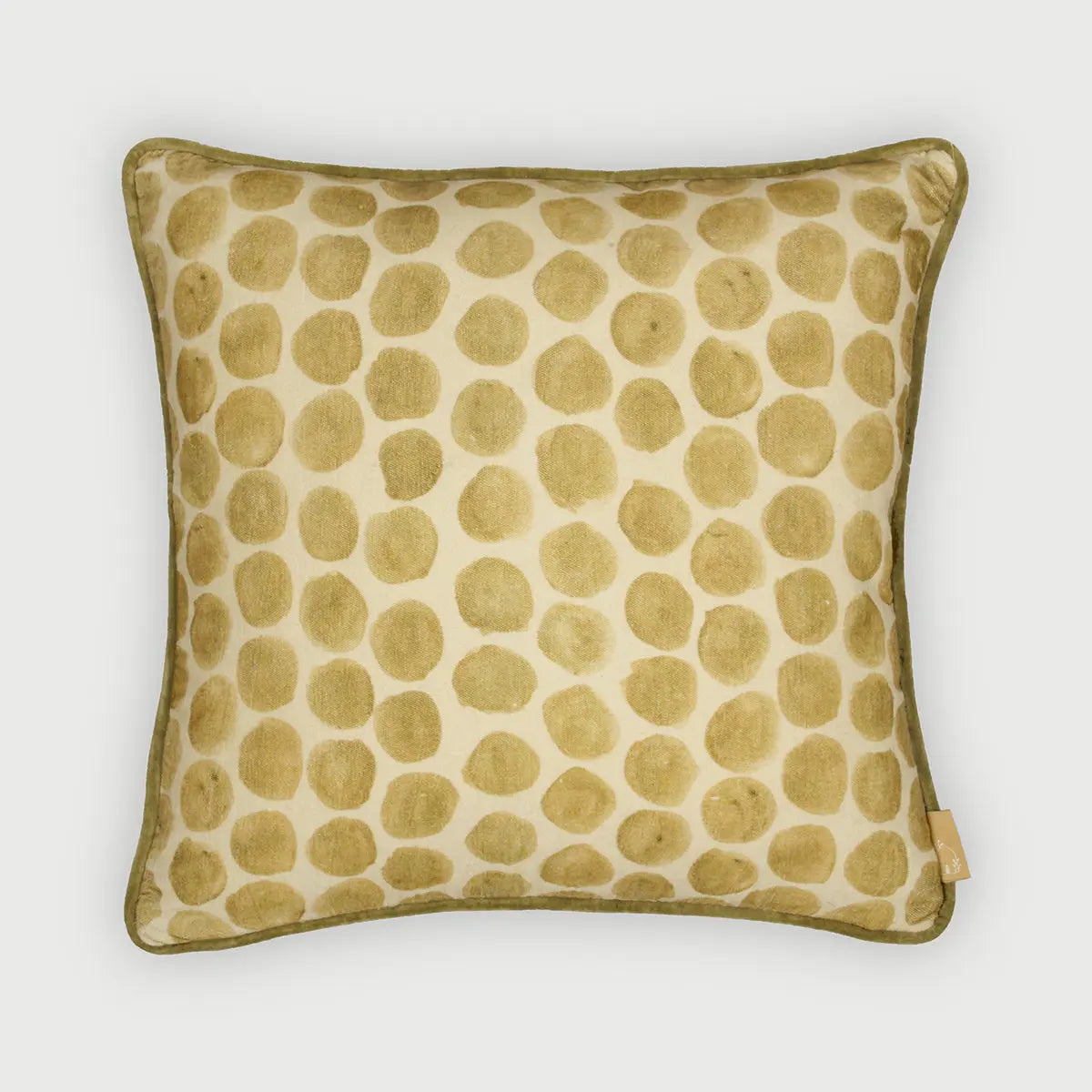Polka Dot Olive Velvet Cushion Cover SanctuaryLiving