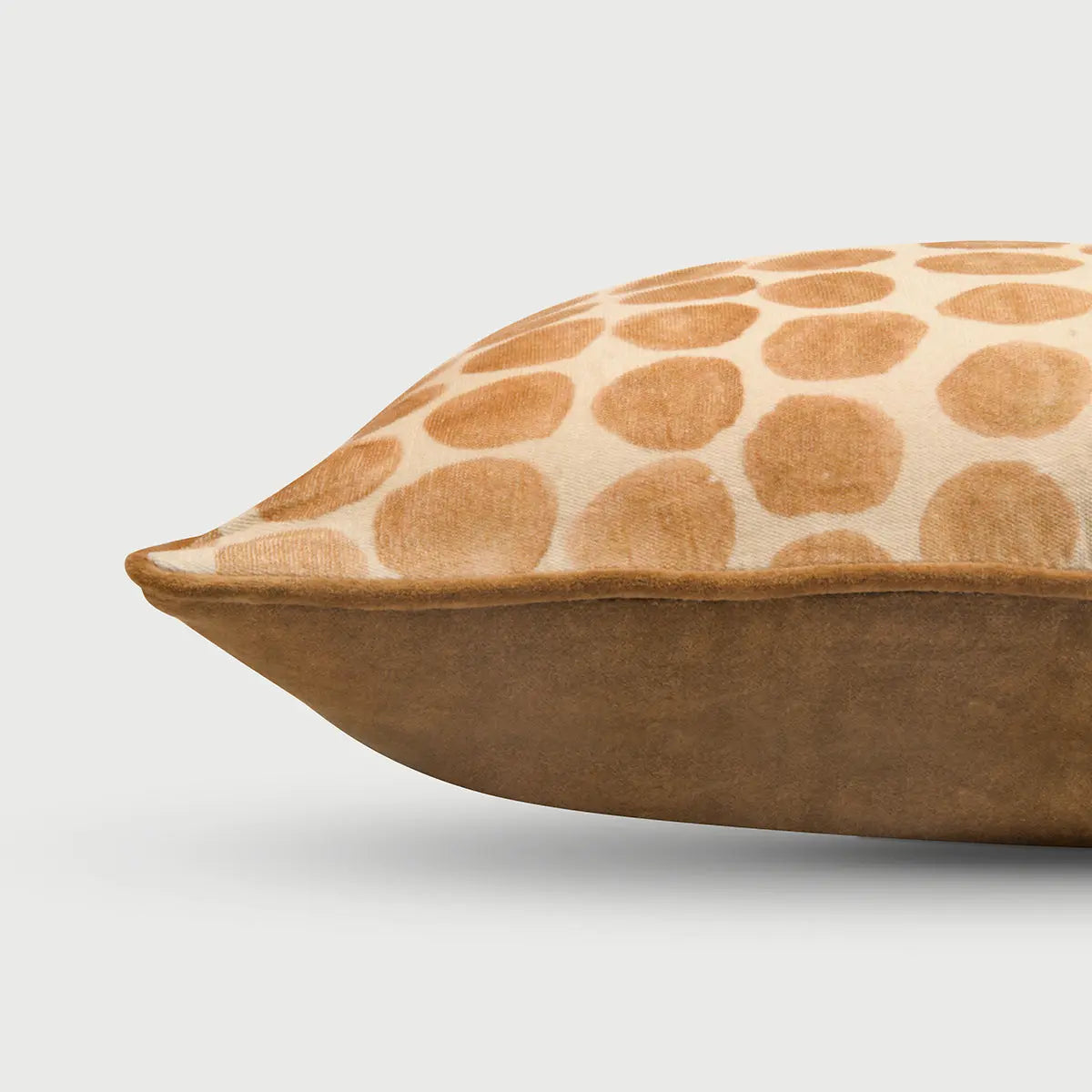 Polka Dot Caramel Velvet Cushion Cover SanctuaryLiving