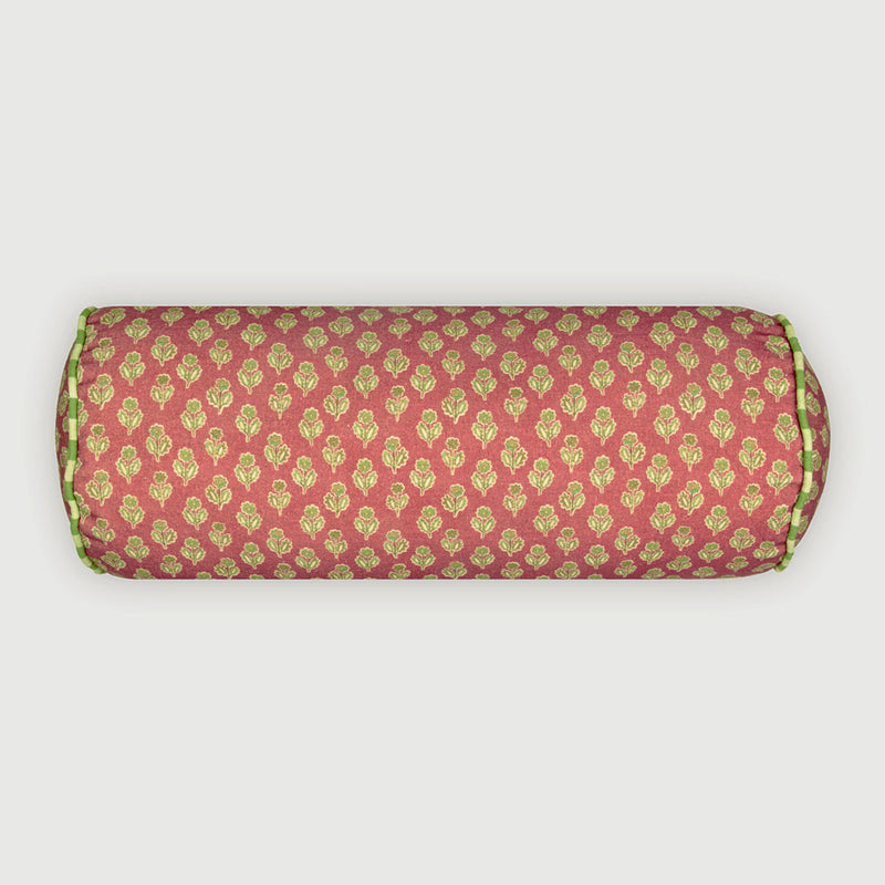 Viola Carmine Cotton Bolster Cover