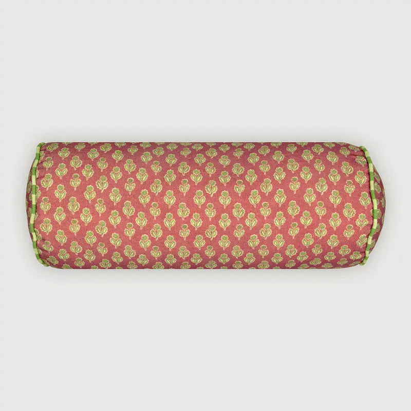 Viola Carmine Cotton Bolster Cover SanctuaryLiving