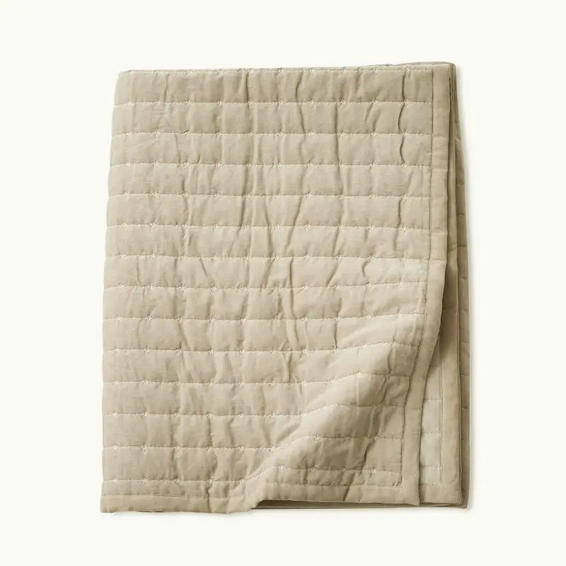 Sitara Oatmeal Velvet Embroidered Quilt