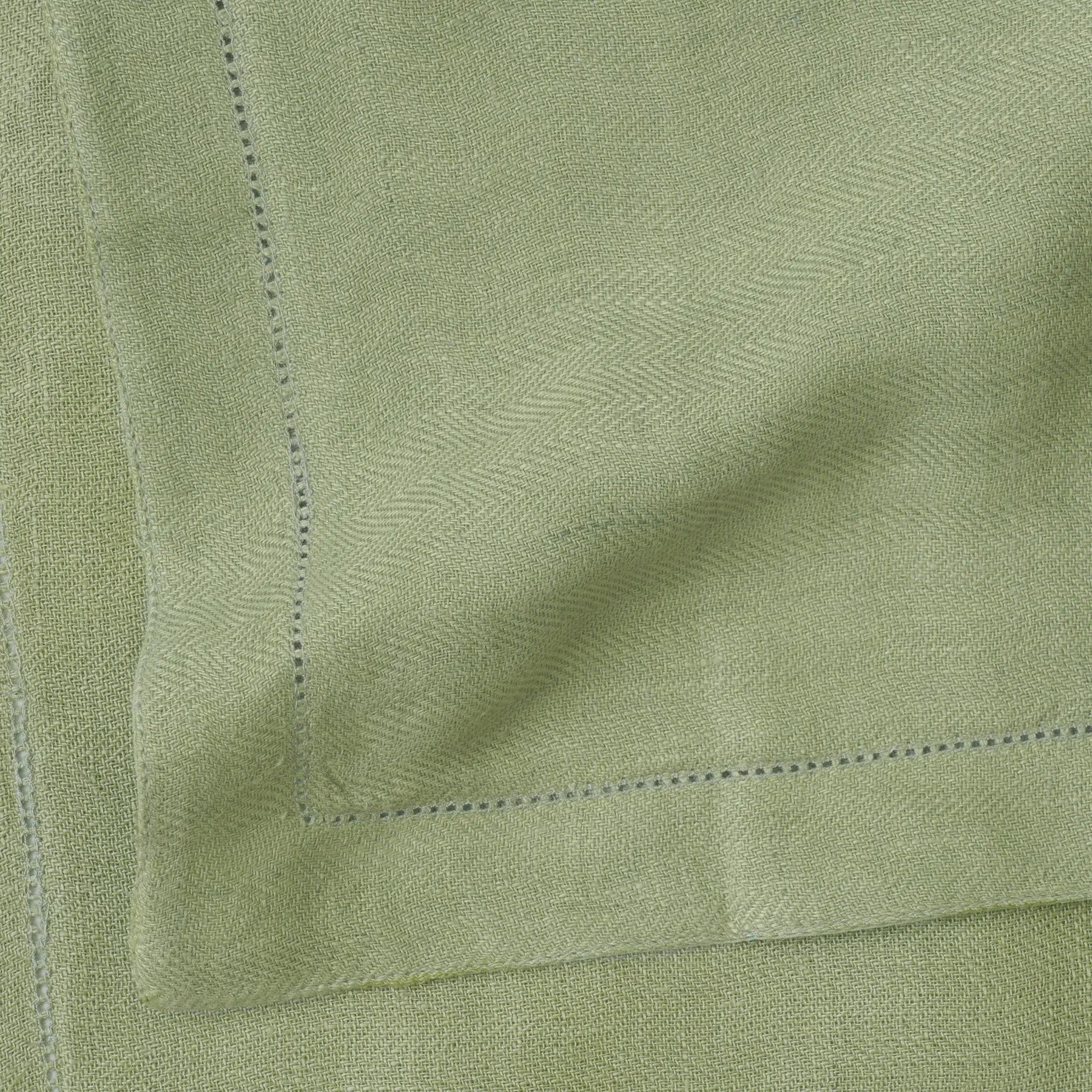 Hemstitch Sage Linen Table Mats-Set of 2 SanctuaryLiving