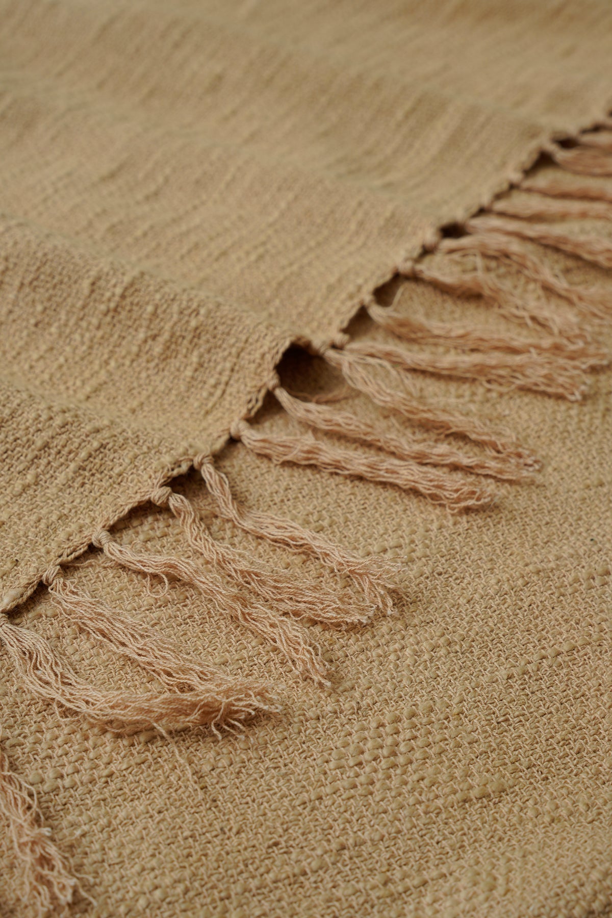 Handloom Cotton Slub Beige Throw