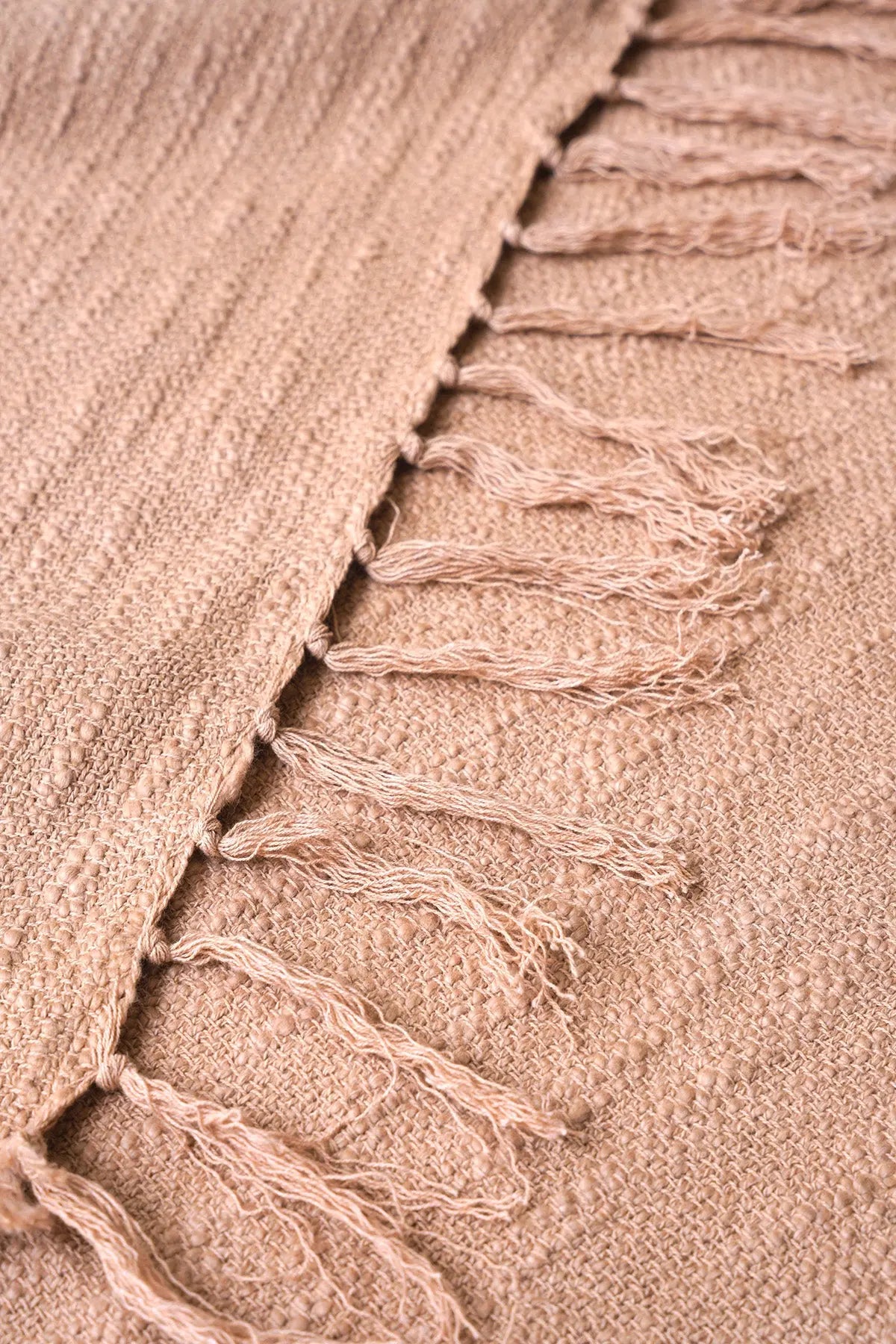 Handloom Cotton Slub Blush Throw SanctuaryLiving