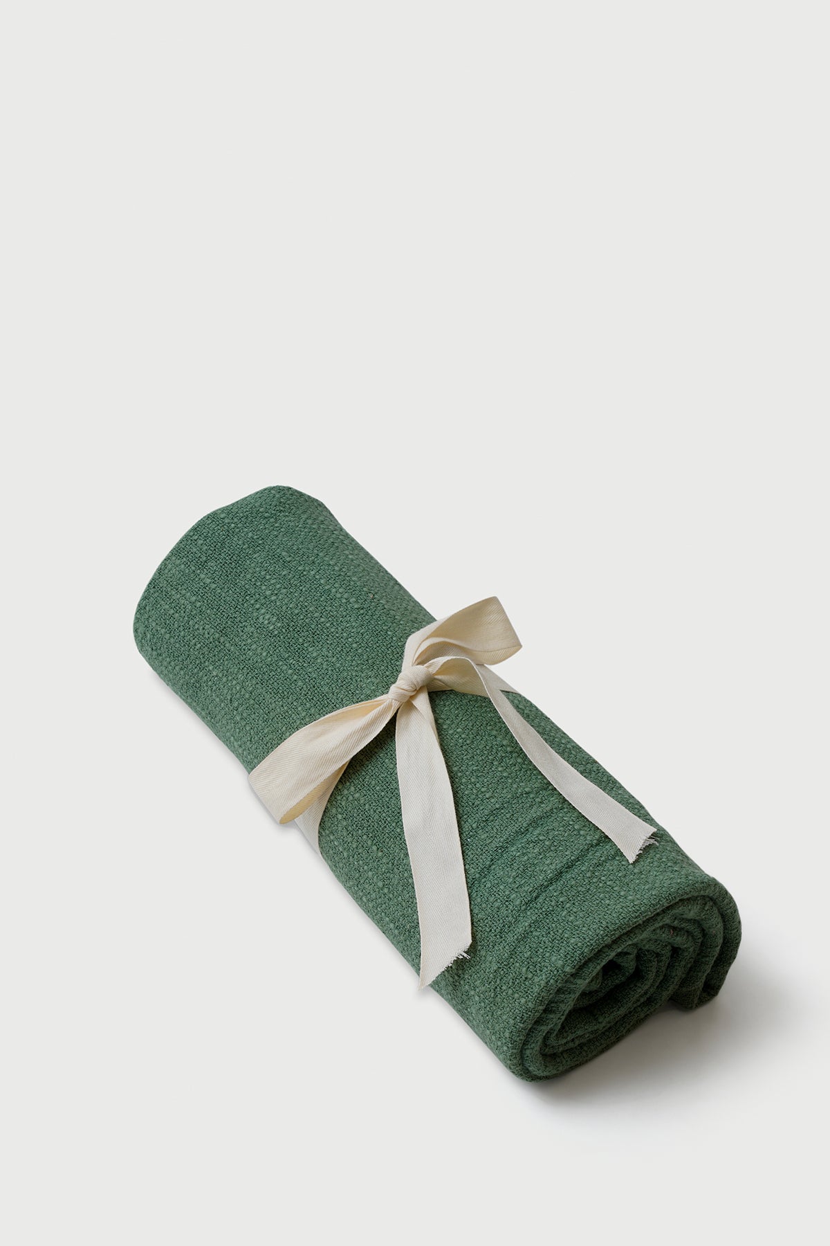 Handloom Cotton Slub Green Throw