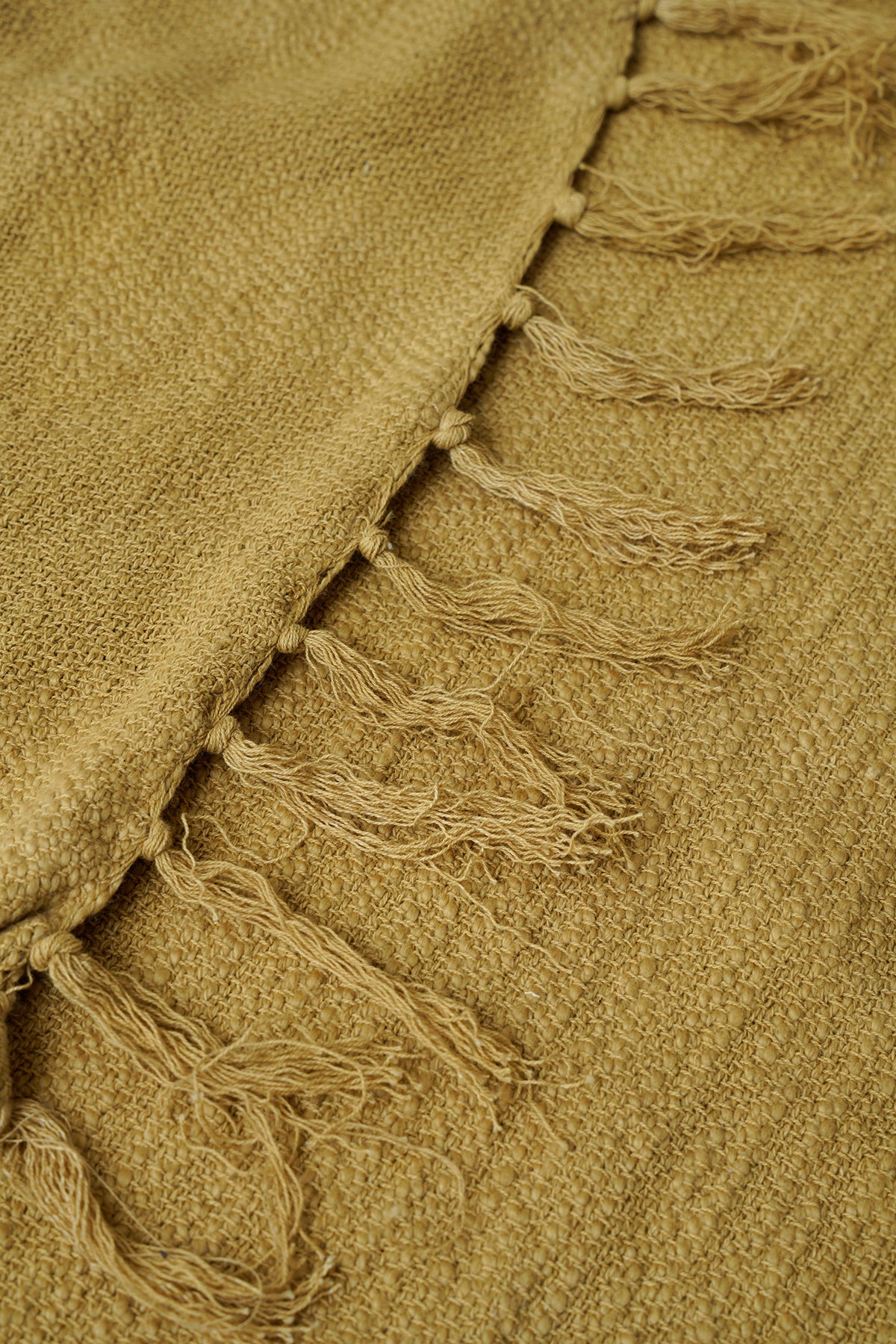 Handloom Cotton Slub Ochre Throw