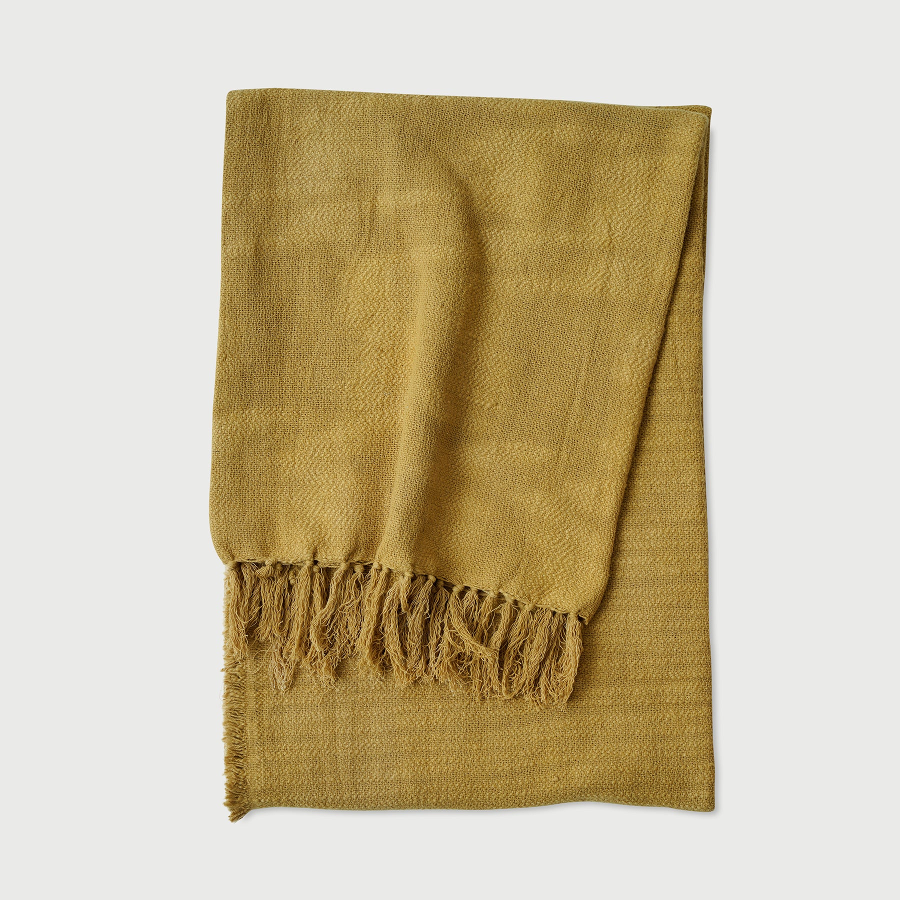 Handloom Cotton Slub Ochre Throw