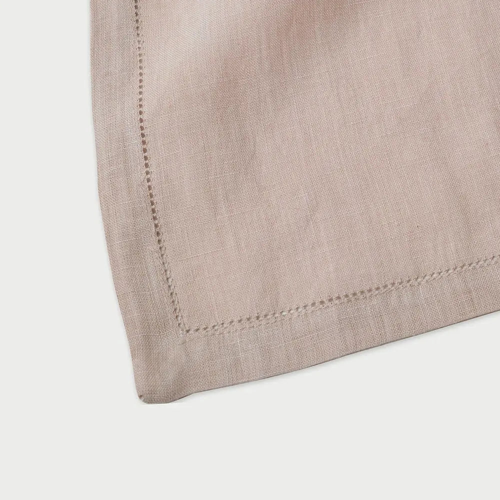 Soft Pink Linen Table Runner SanctuaryLiving