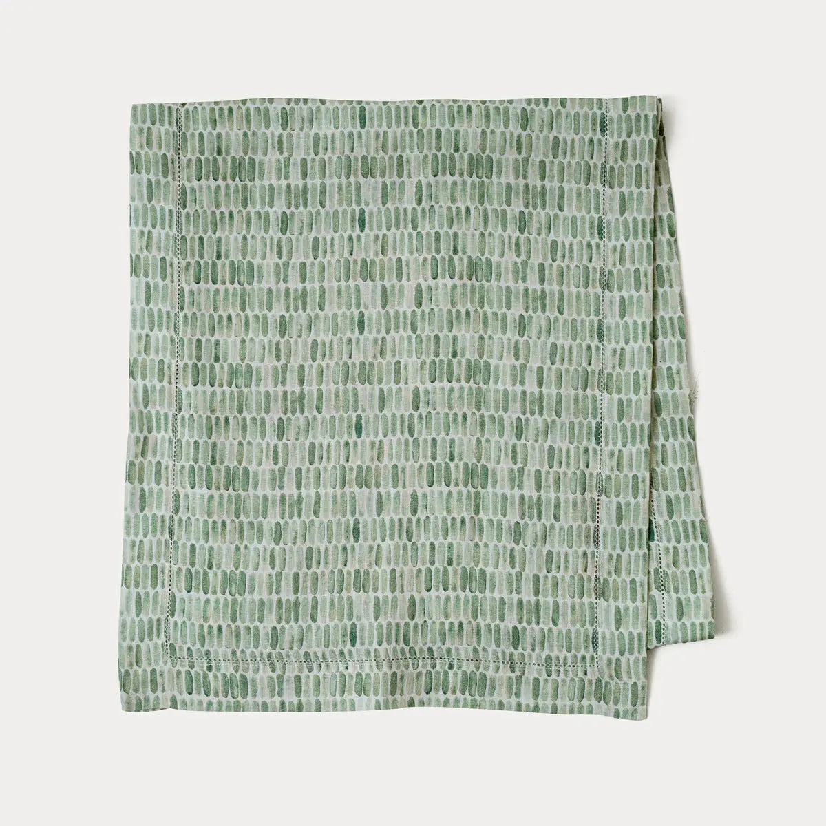 Speckle Green Linen Table Runner SanctuaryLiving