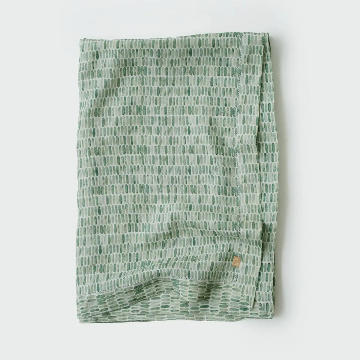 Speckle Green Linen Table Cover SanctuaryLiving