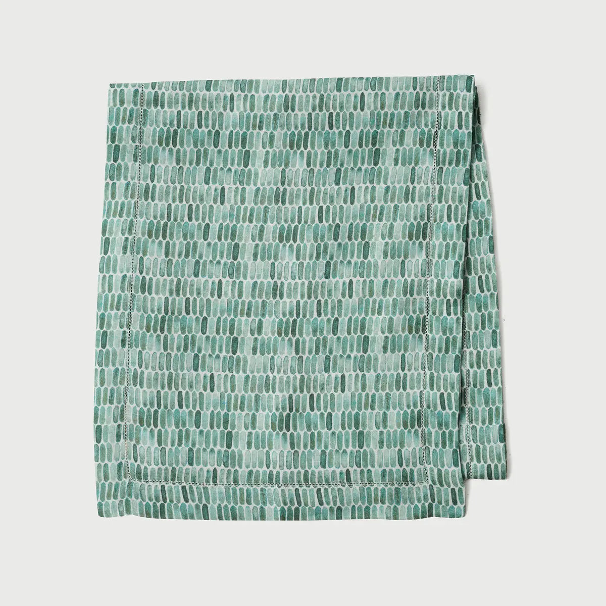 Speckle Teal Linen Table Runner SanctuaryLiving