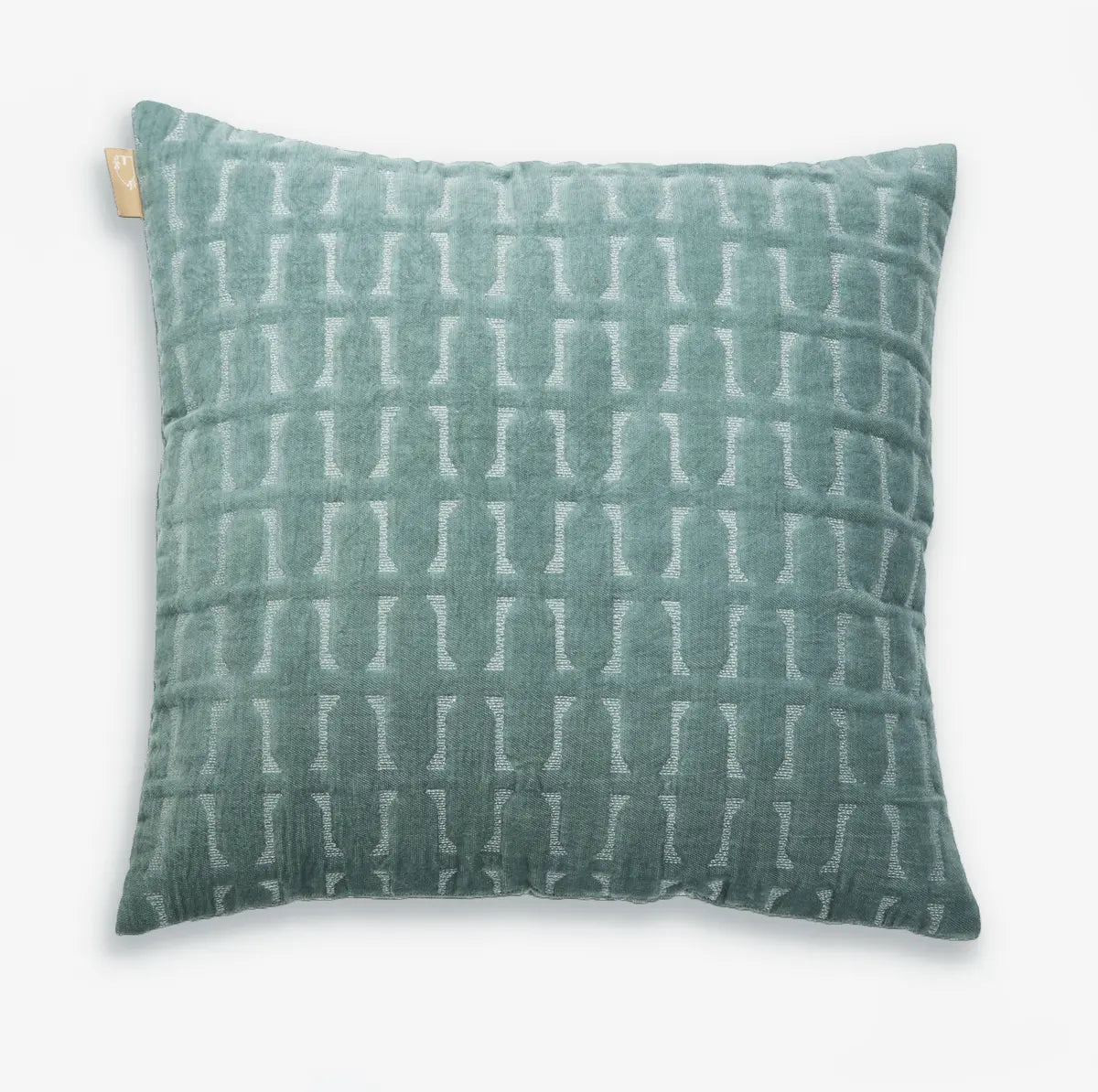 Twig Teal Embroidered Velvet Cushion Cover SanctuaryLiving