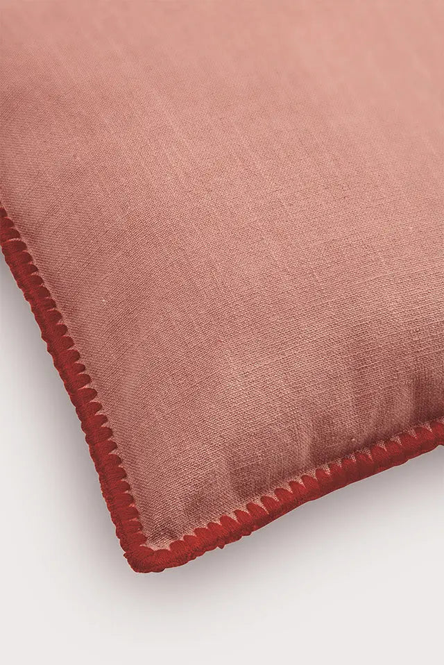 Sofia Dusty Rose Embroidered Cotton Cushion Cover SanctuaryLiving