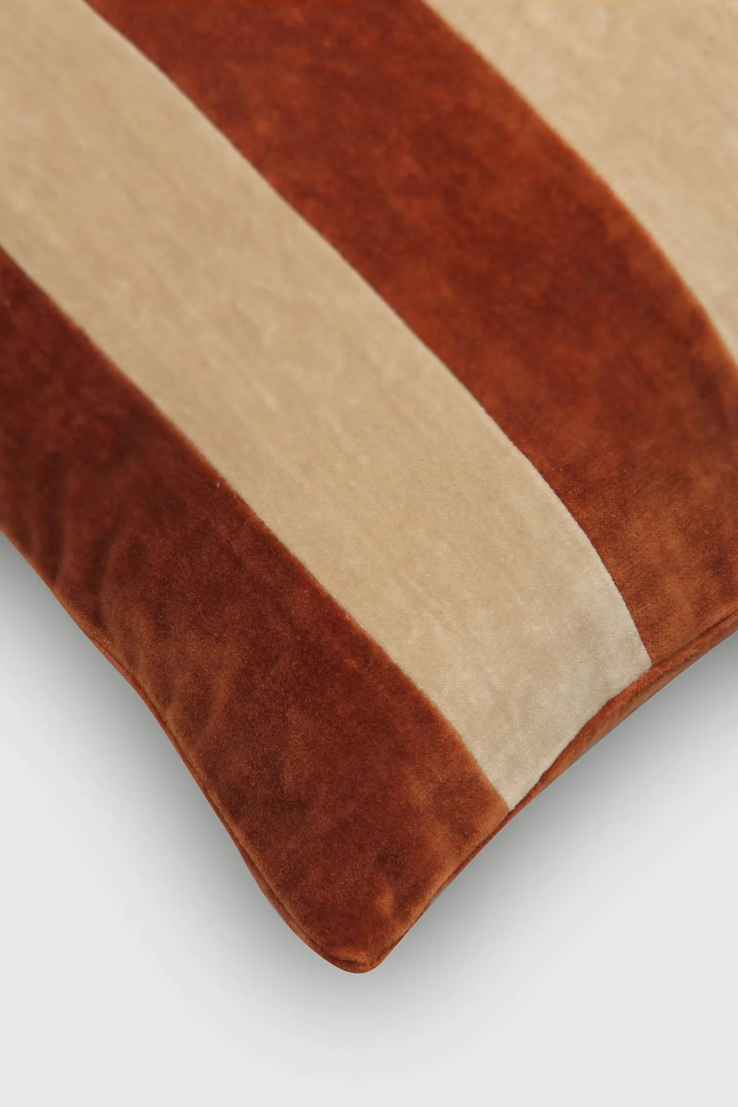 Willow Burnt Orange Velvet Stripe Cushion Cover SanctuaryLiving