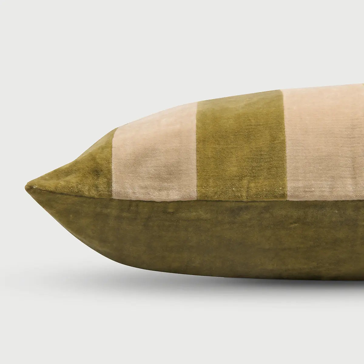 Willow Olive Velvet Stripe Cushion Cover SanctuaryLiving