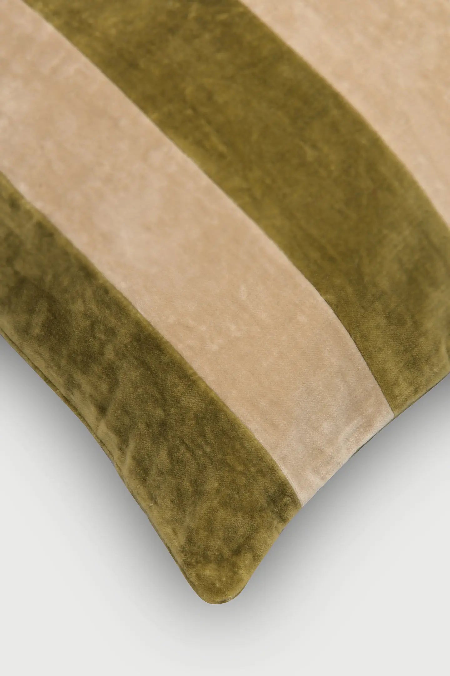 Willow Olive Velvet Stripe Cushion Cover SanctuaryLiving