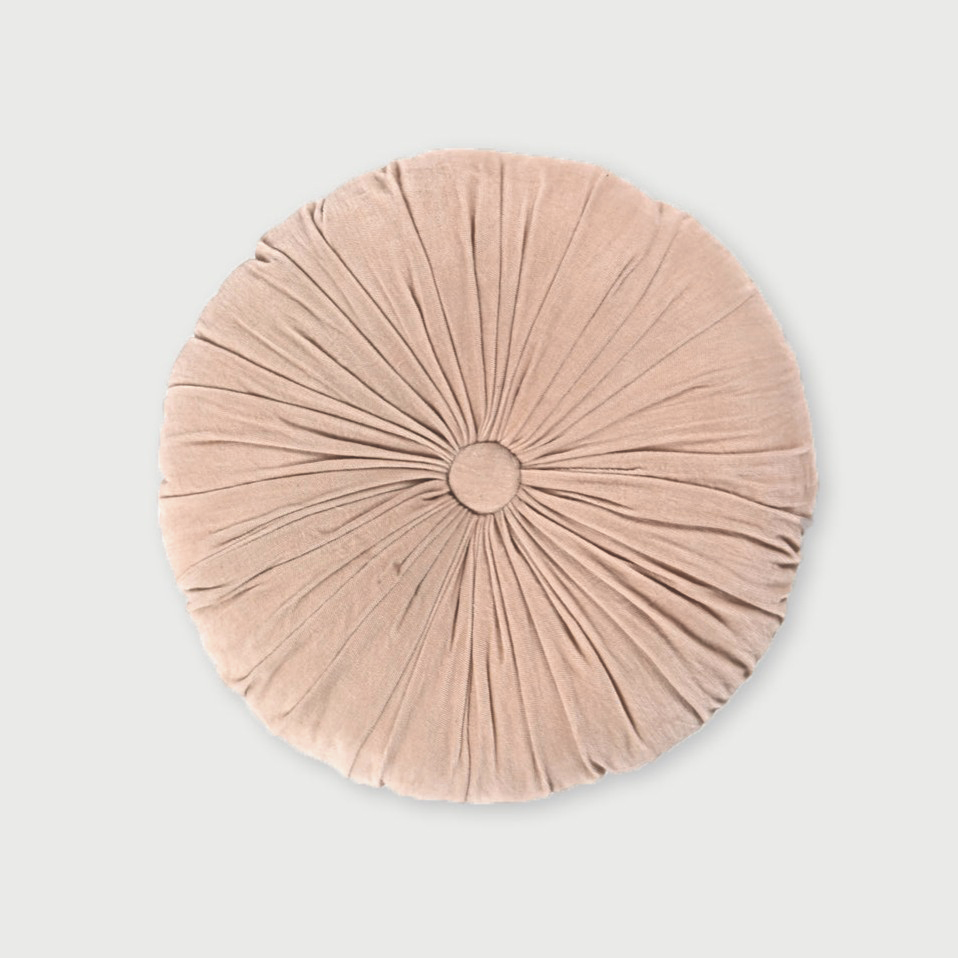 Cuddle Blush Velvet Round Cushion