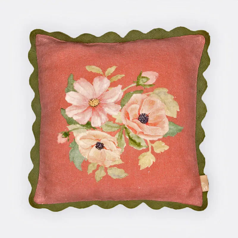 Annabella Carmine Linen Cushion Cover SanctuaryLiving