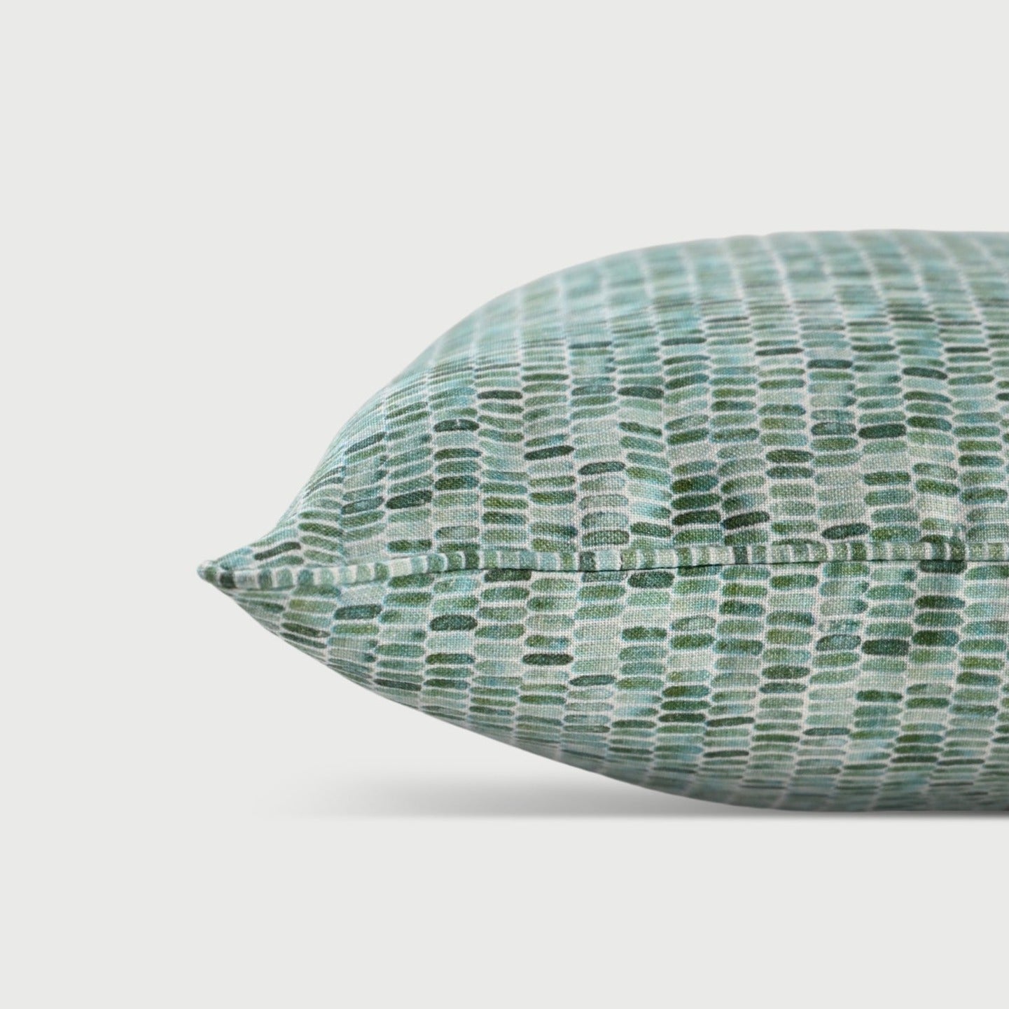Speckle Teal Linen Oblong Cushion Cover