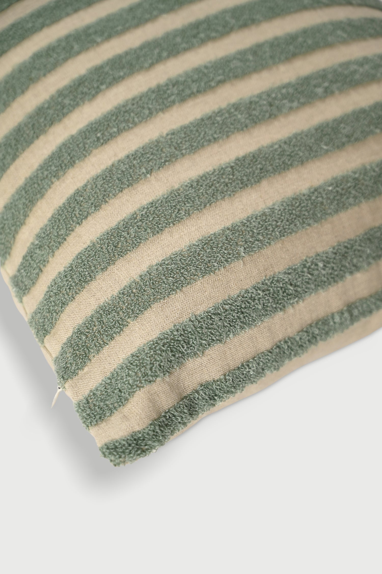 Stripe Duck Egg Embroidered Linen Cushion Cover