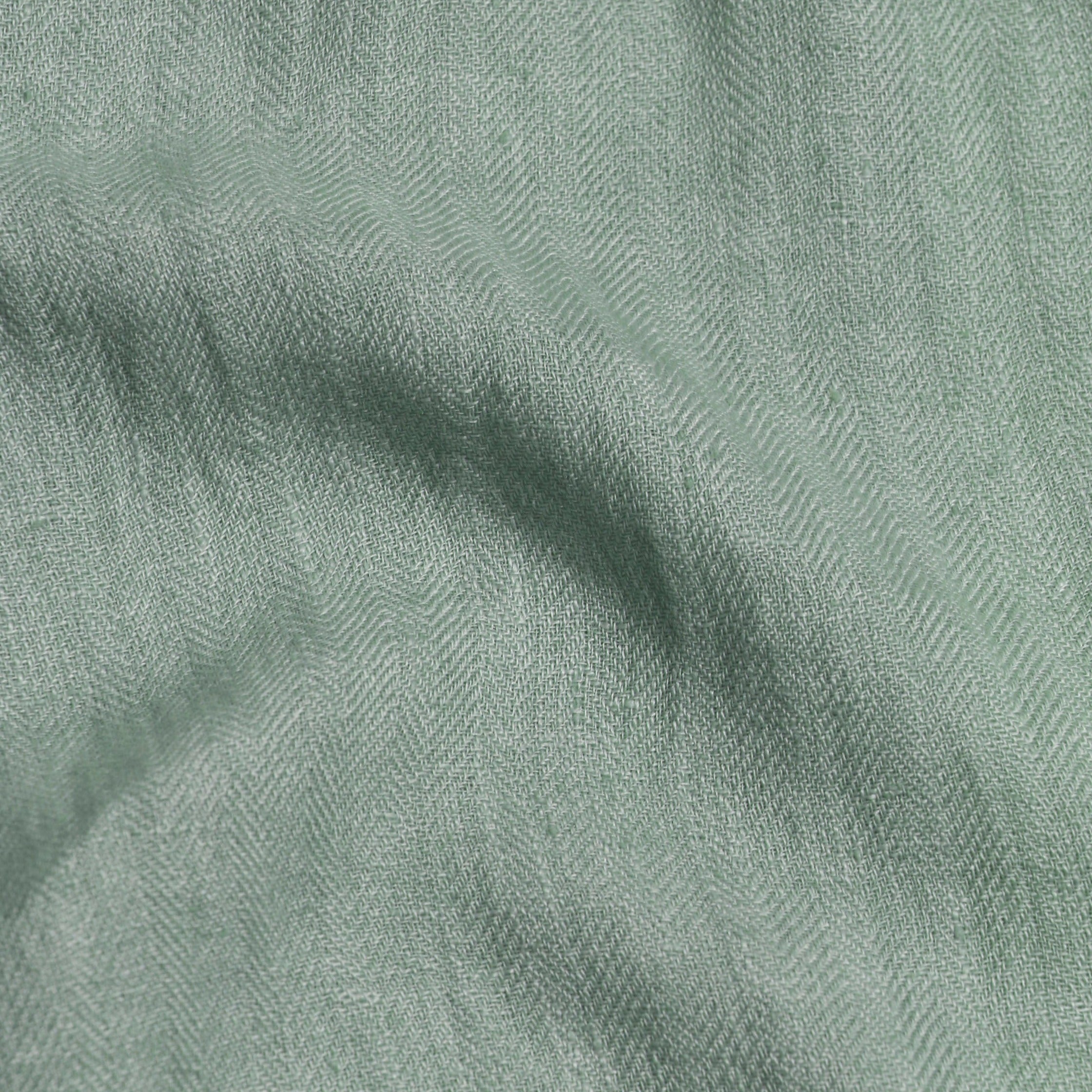 Herringbone Linen Duck Egg Fabric