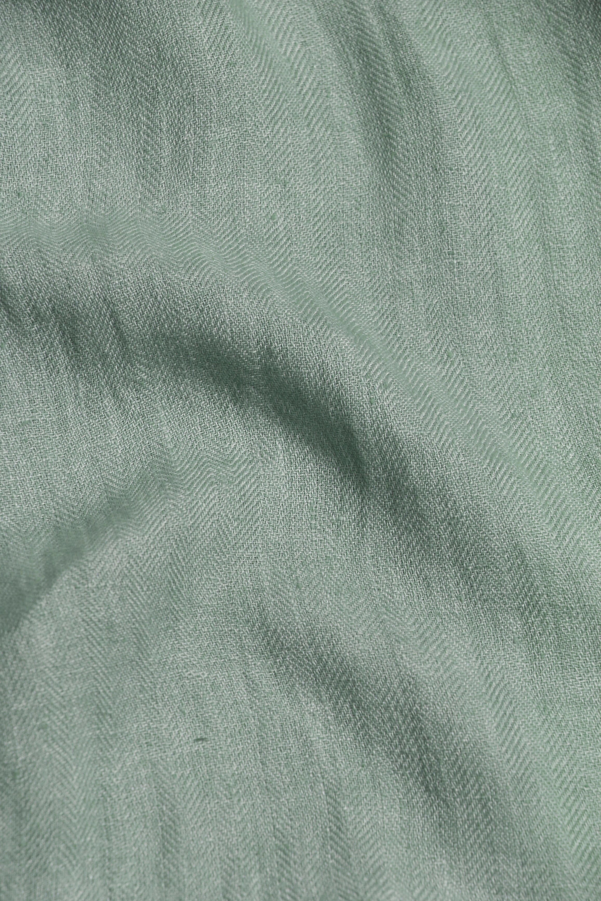 Duck Egg Herringbone Linen Table Runner