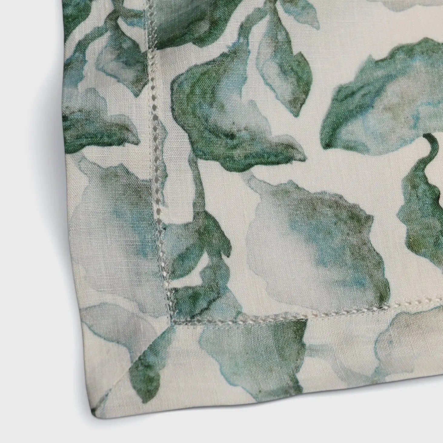 Cascade Teal Linen Table Cover SanctuaryLiving