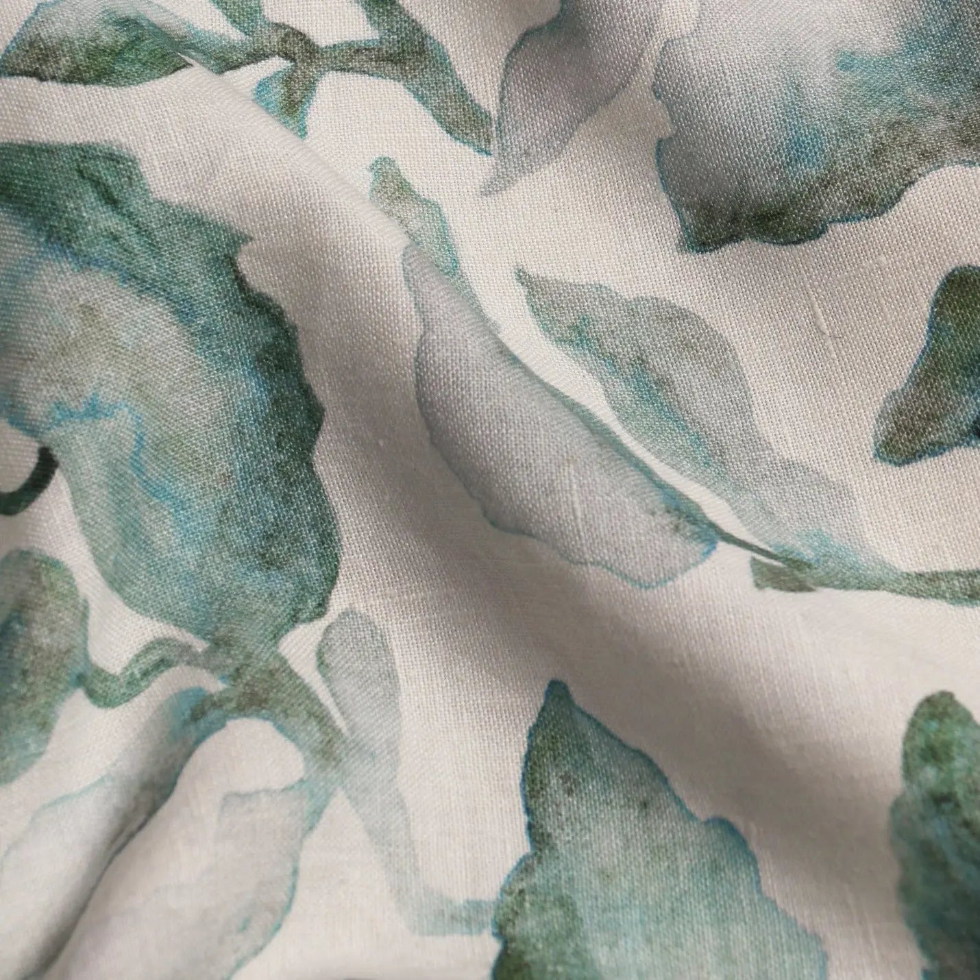 Cascade Teal Linen Table Cover SanctuaryLiving