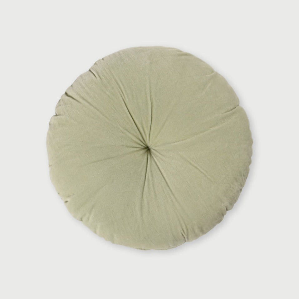 Cuddle Pistachio Velvet Round Cushion