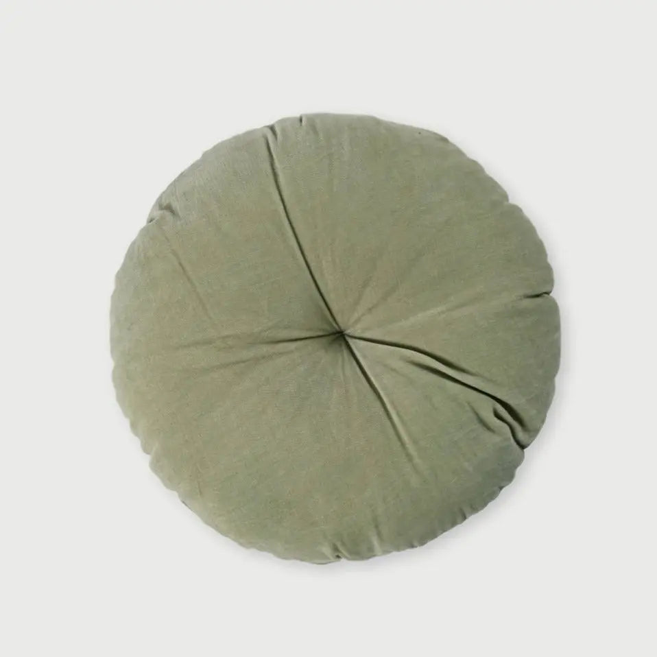 Cuddle Sage Velvet Round Cushion SanctuaryLiving