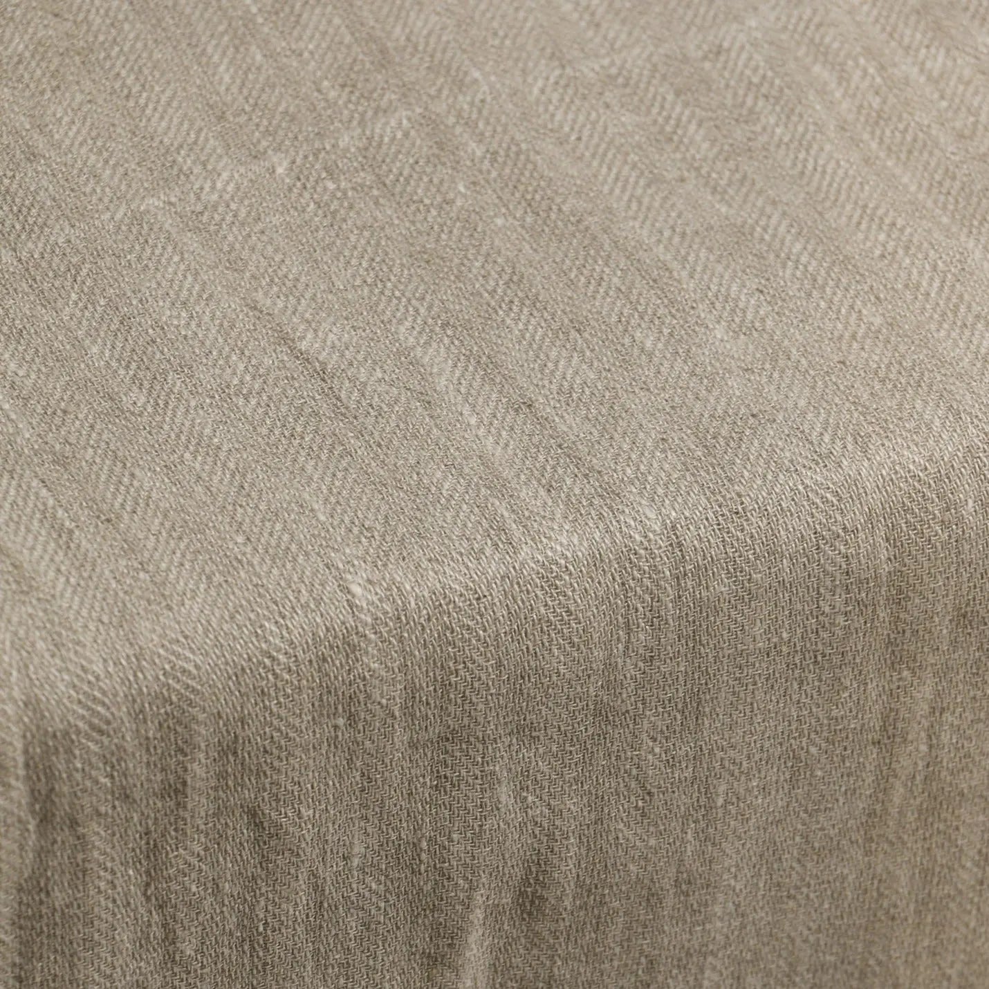 Oatmeal Herringbone Linen Table Cover SanctuaryLiving