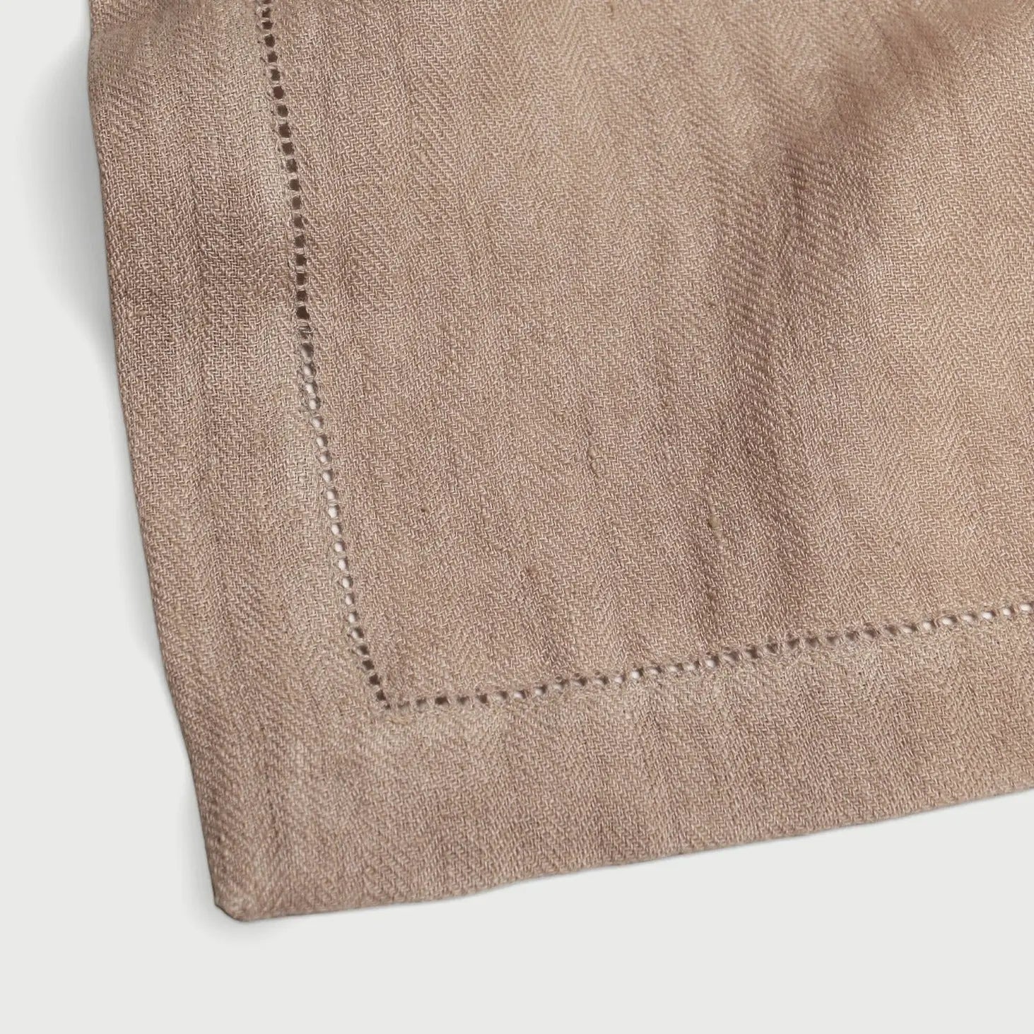 Blush Herringbone Linen Table Cover SanctuaryLiving