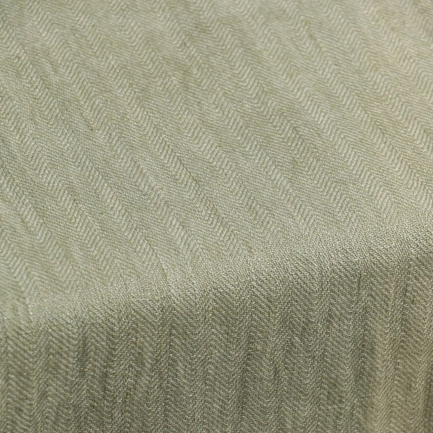 Sage Herringbone Linen Table Cover SanctuaryLiving