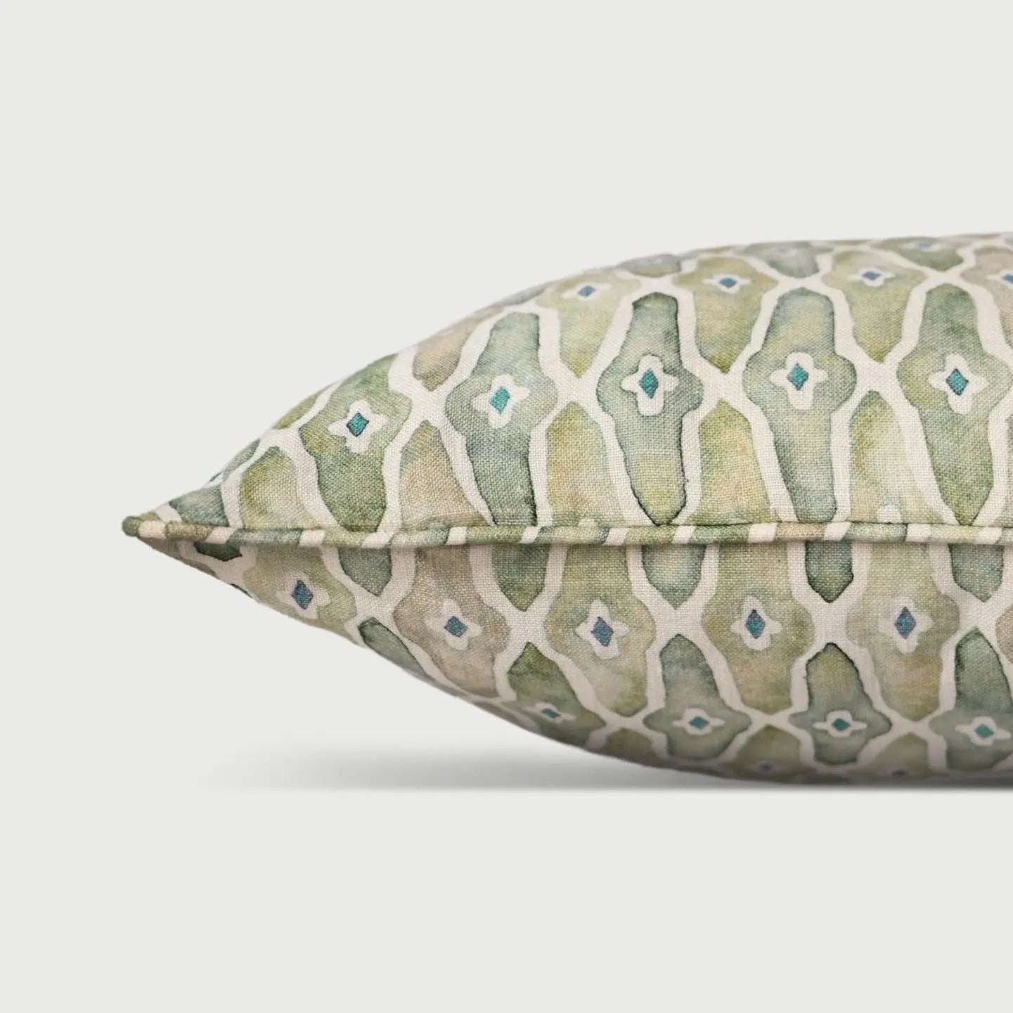 Mosaic Sage Linen Cushion Cover SanctuaryLiving