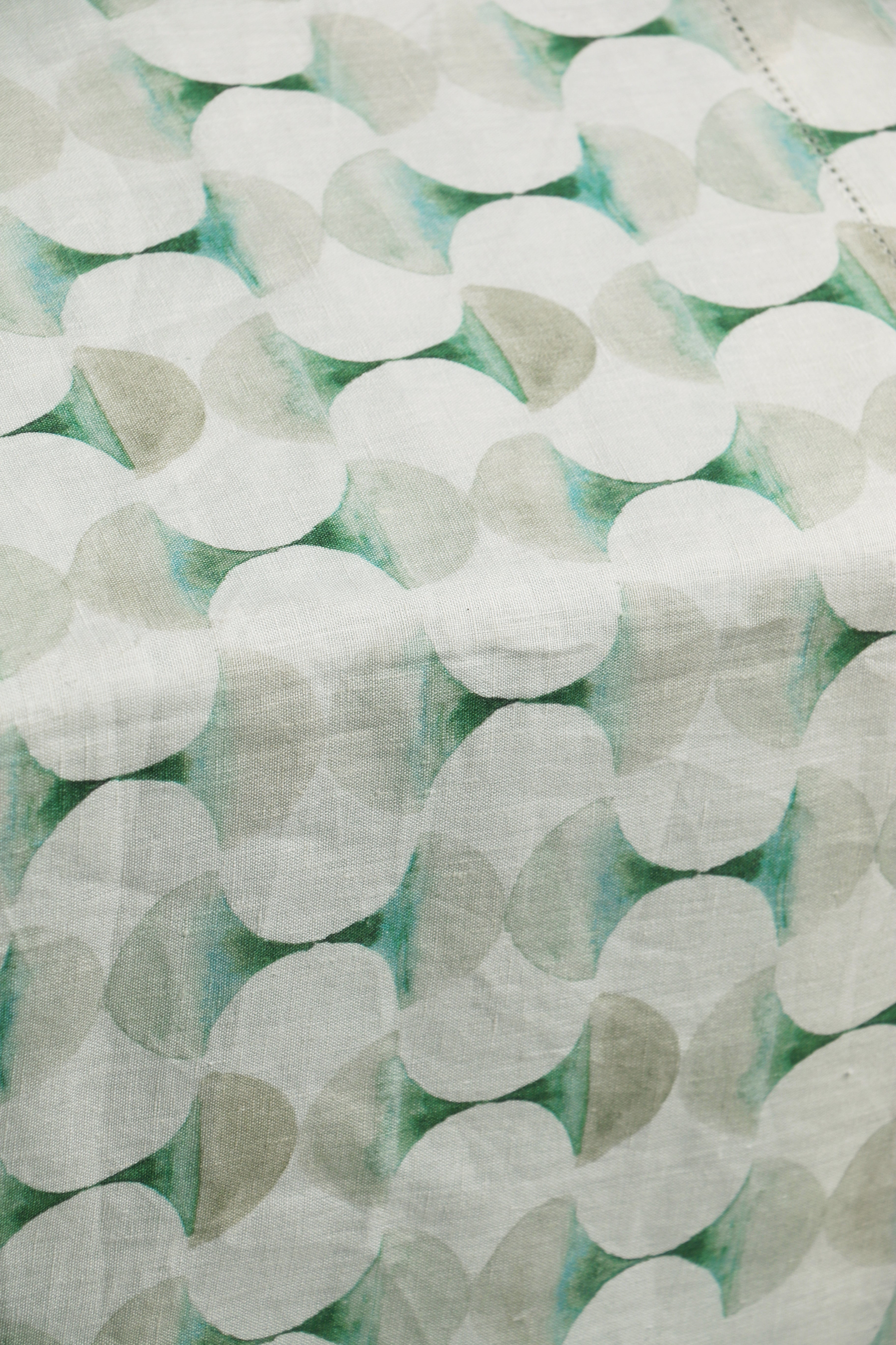 Cove Teal Printed Linen Fabric