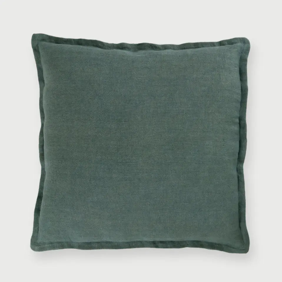 Teal Herringbone Linen Cushion Cover SanctuaryLiving