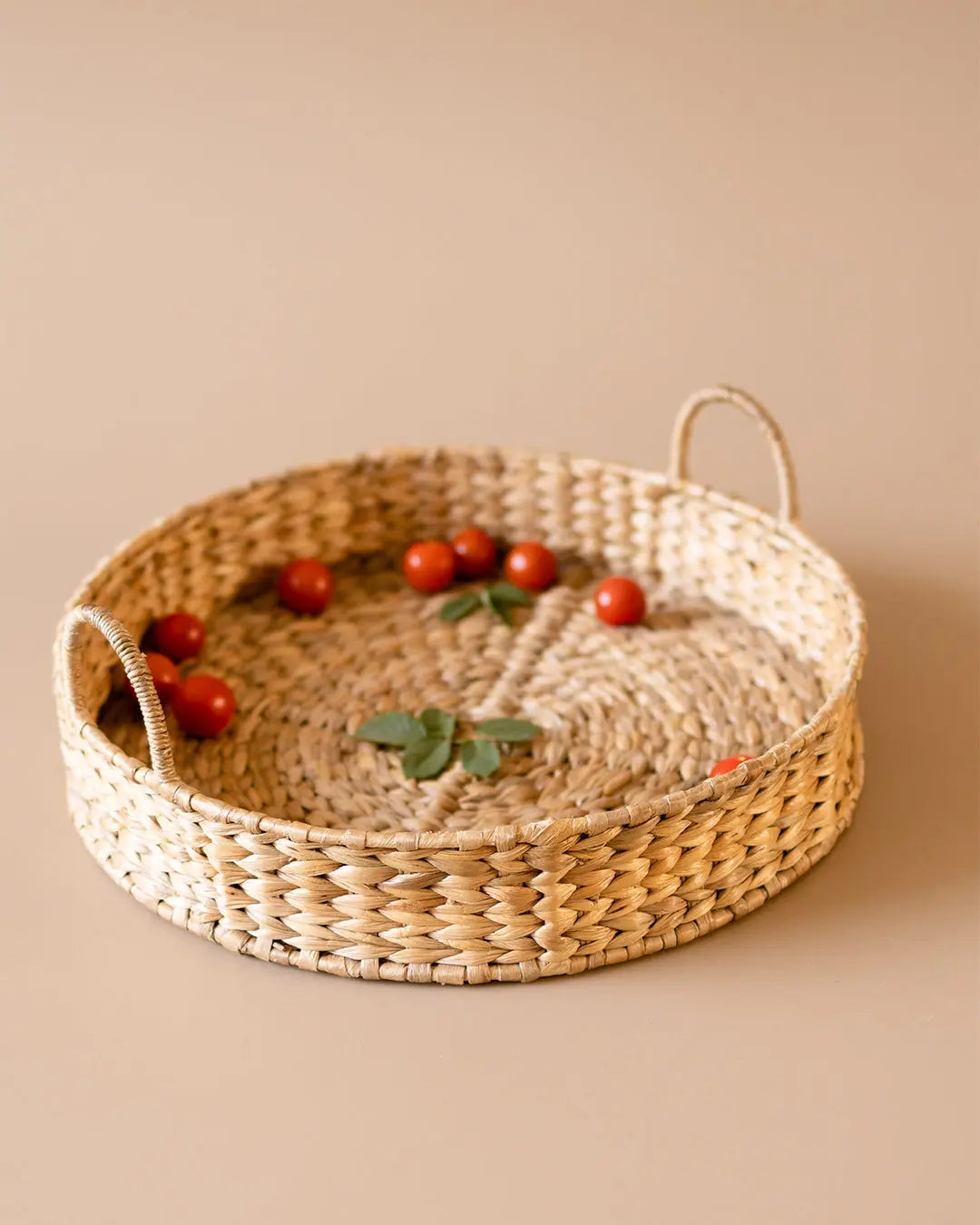 Round Wicker Tray with Handles Kolus Home
