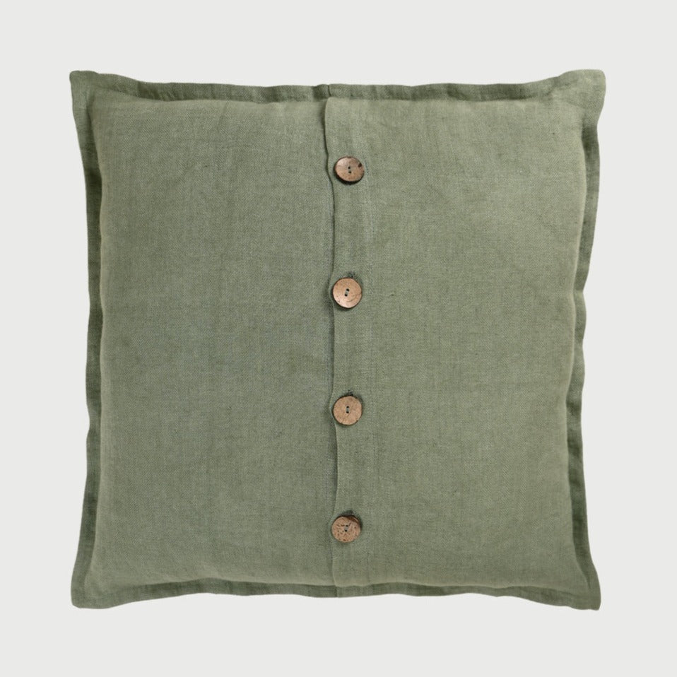 Linen Herringbone Teal Cushion Cover