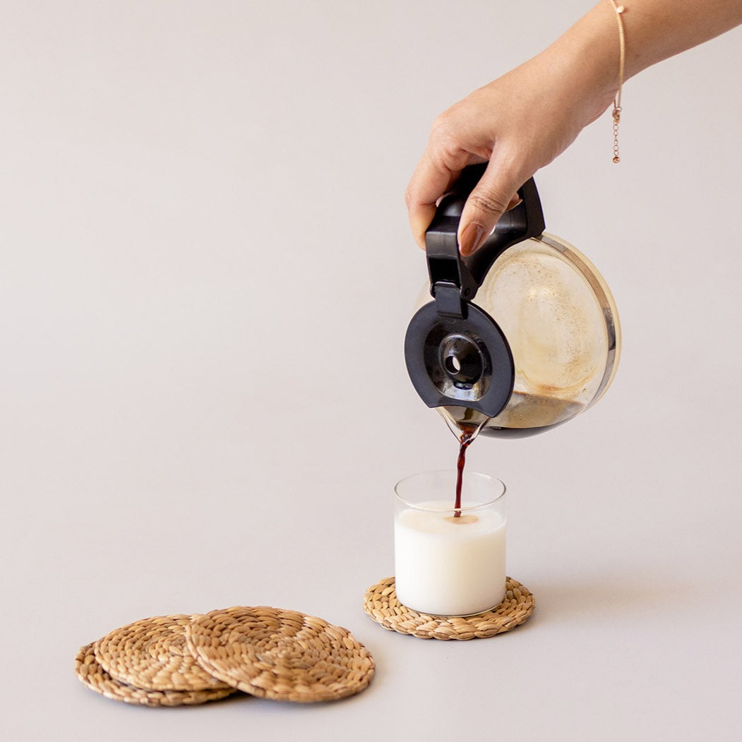 Handwoven Wicker Coasters-Natural